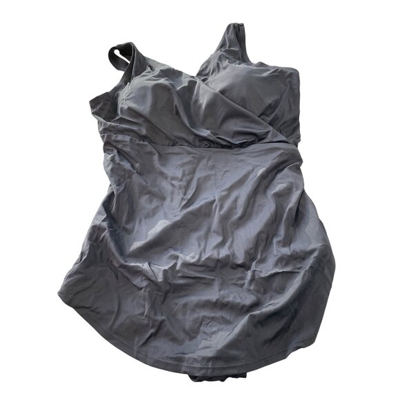 Kim Gravel x Swimsuits For All Surplice Asymmetrical Sarong Size 18W Black Beach - Picture 1 of 9